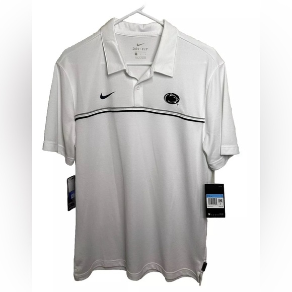 Nike Penn State Men Size Medium Polo Shirt White PSU DriFit OnField CN7861-100 - Picture 2 of 9